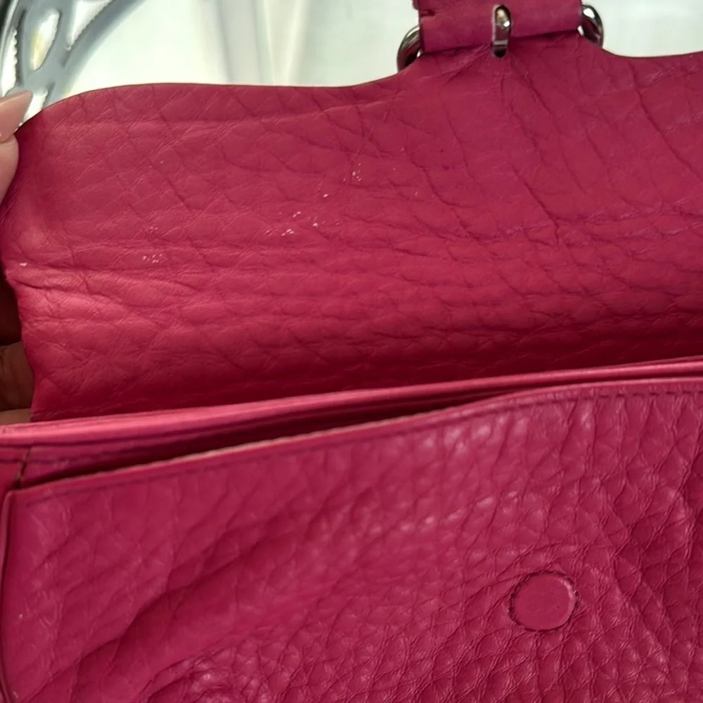 Chic Red Leather Wristlet Clutch